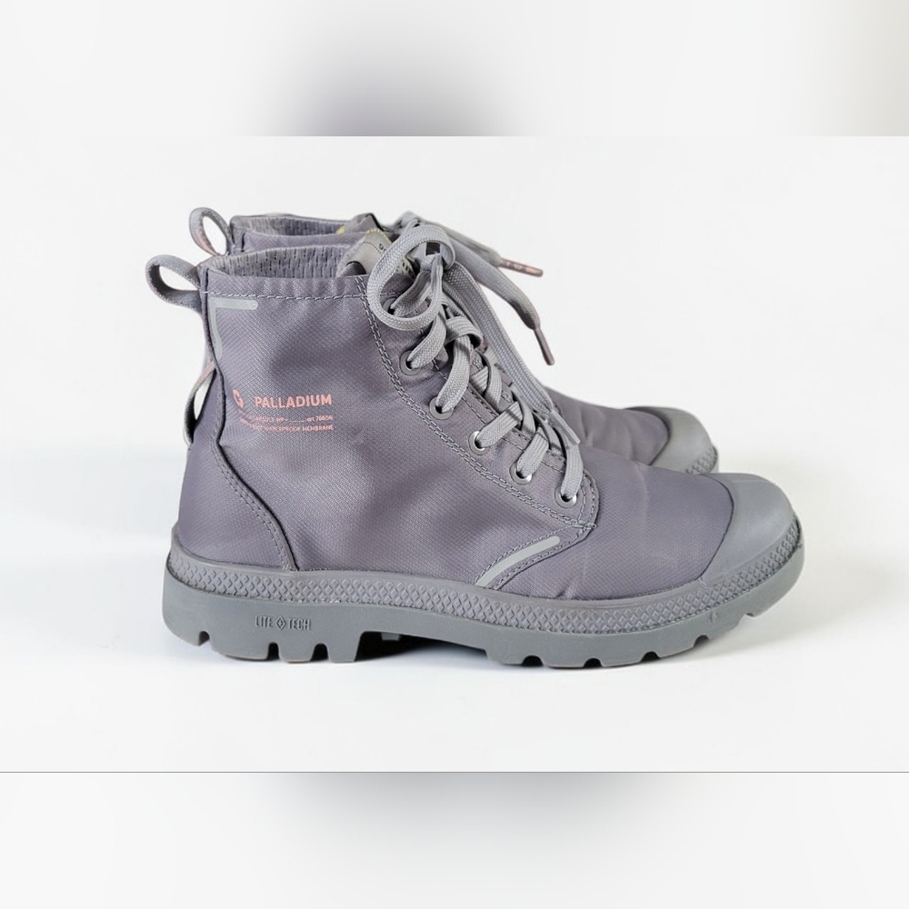 Palladium Gray Pampa Lite+ Recycle Waterproof Boots, Vegan, Women's 6 Men's 4.5